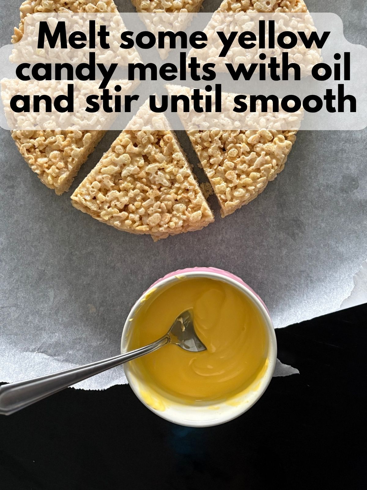 melted yellow candy melts in a bowl
