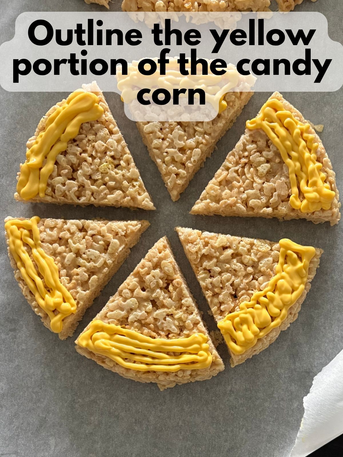 yellow part of candy corn outlined