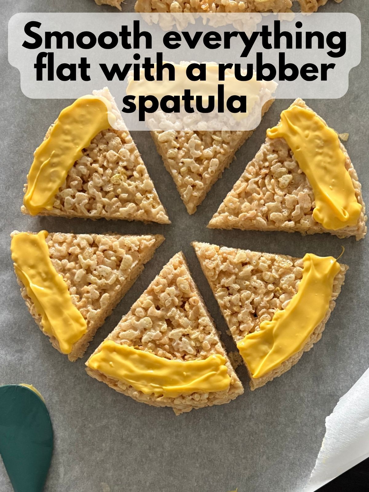 yellow part of candy corn smoothed flat