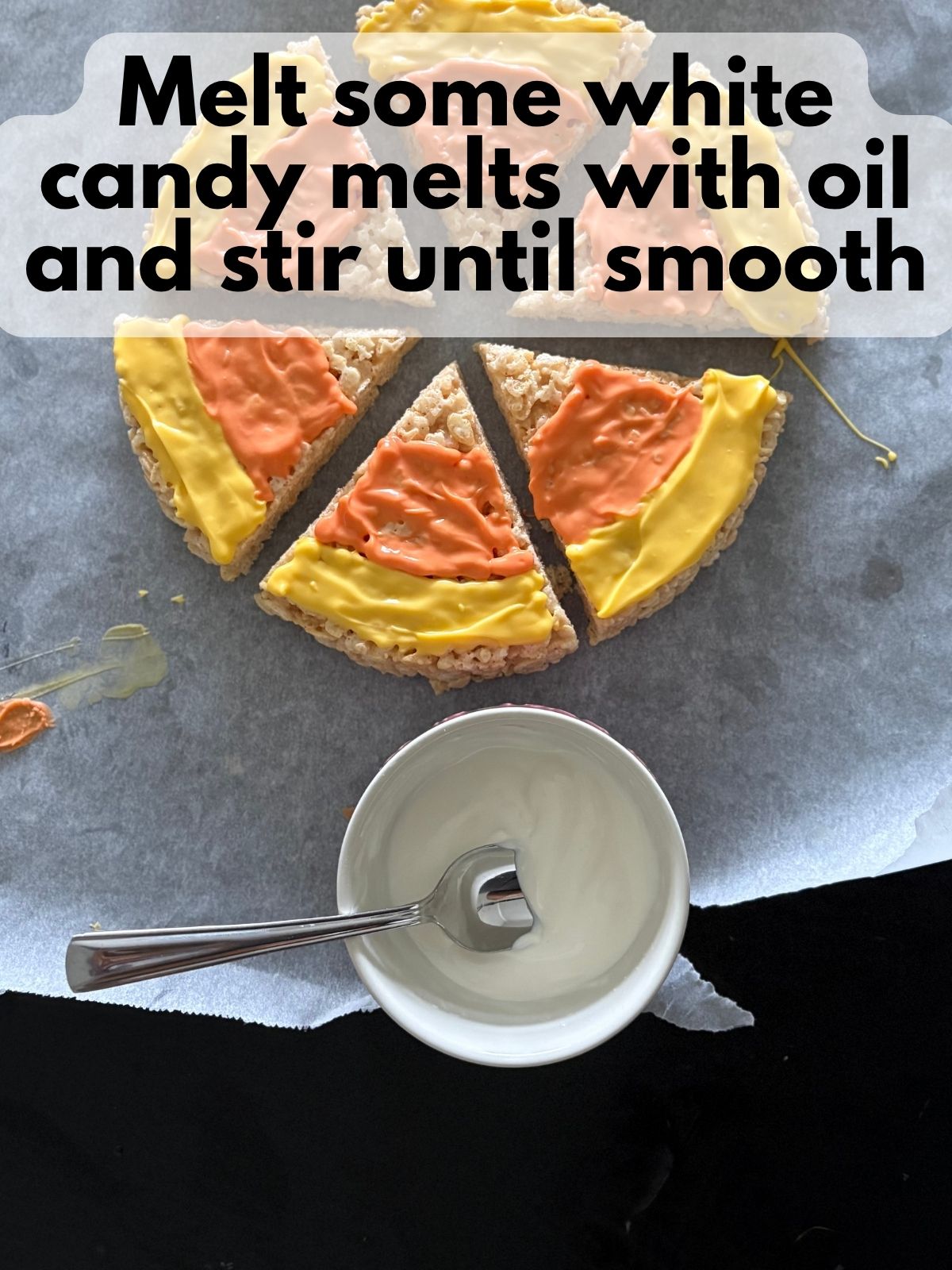 melted white candy melts in a bowl