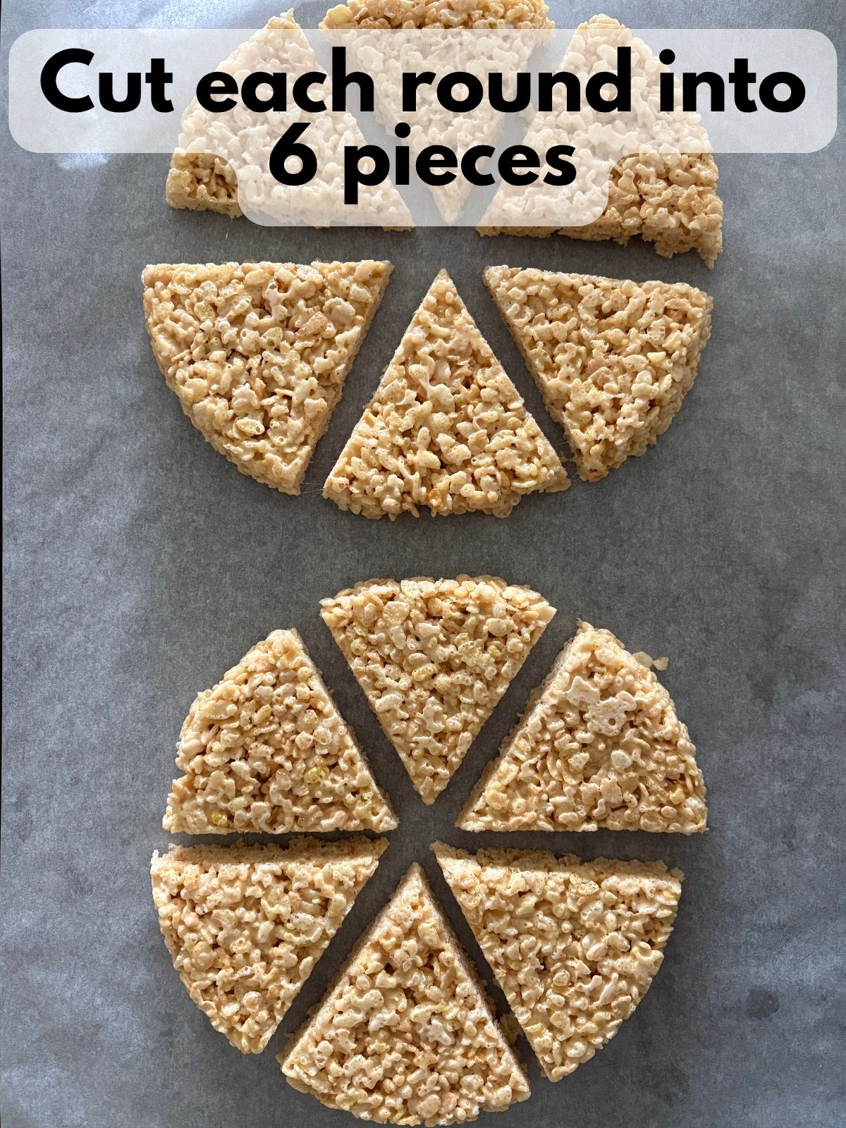 rice krispie treats cut into triangles