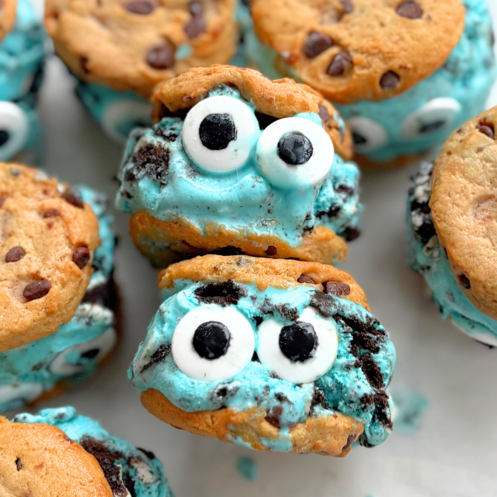 cookie monster ice cream sandwiches