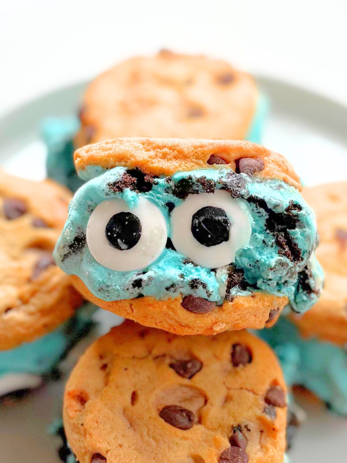 cookie monster ice cream sandwiches