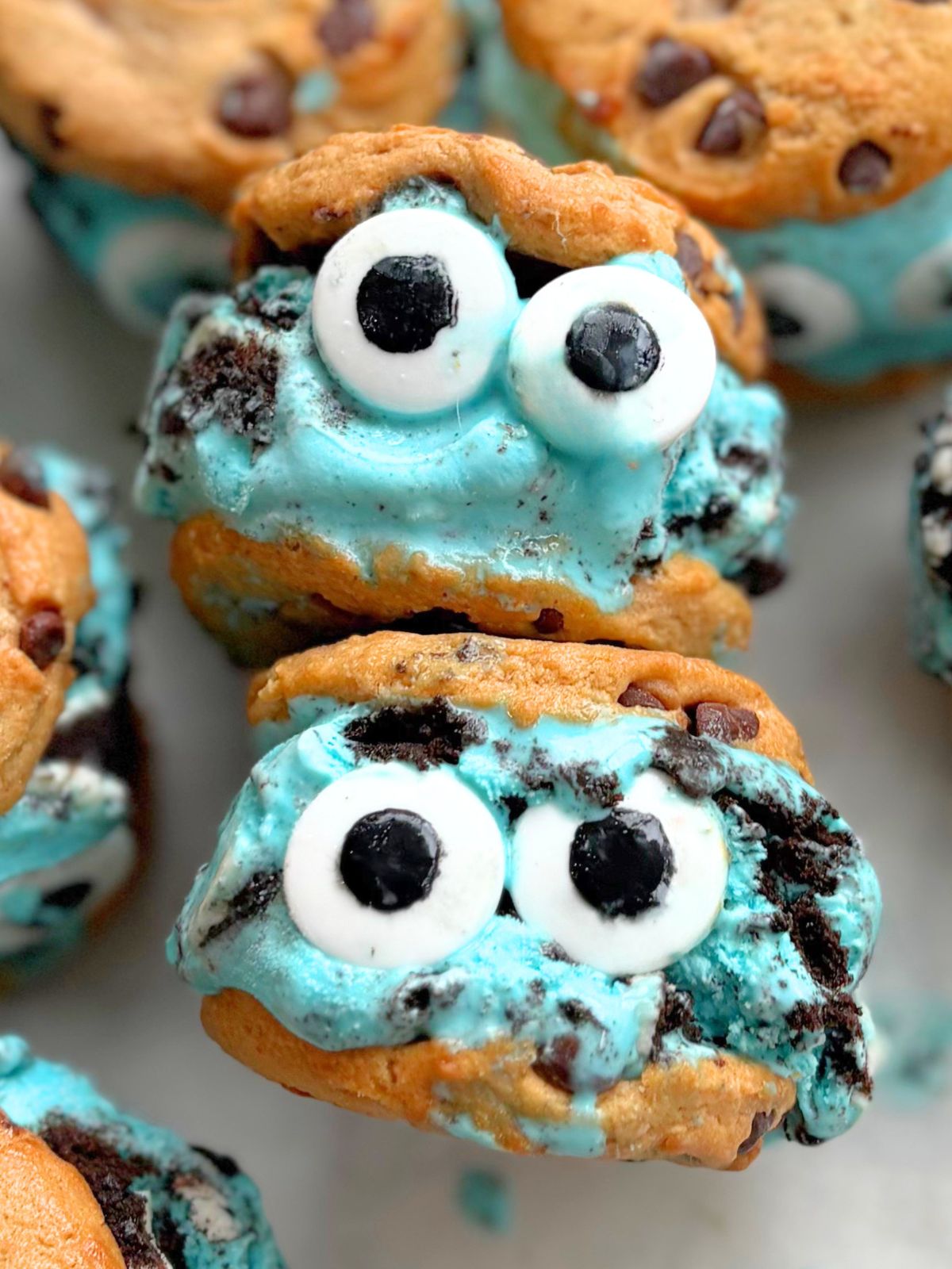 cookie monster ice cream sandwiches