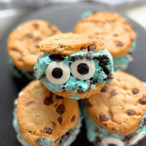cookie monster ice cream sandwiches