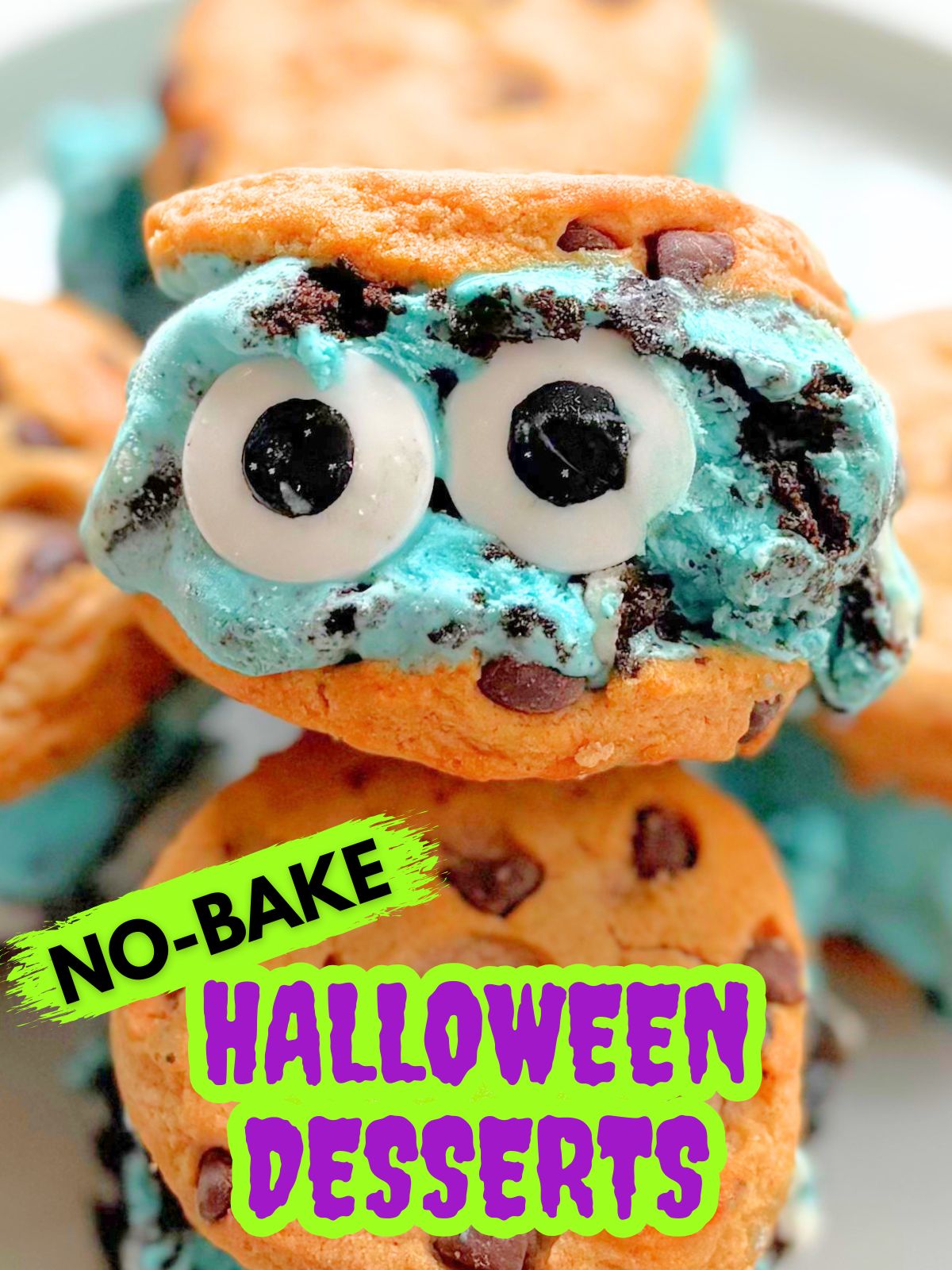 cookie monster ice cream sandwiches