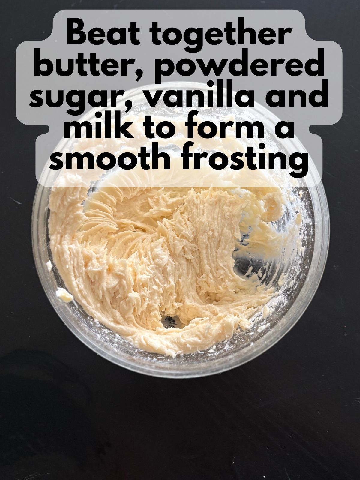 vanilla buttercream in a large mixing bowl