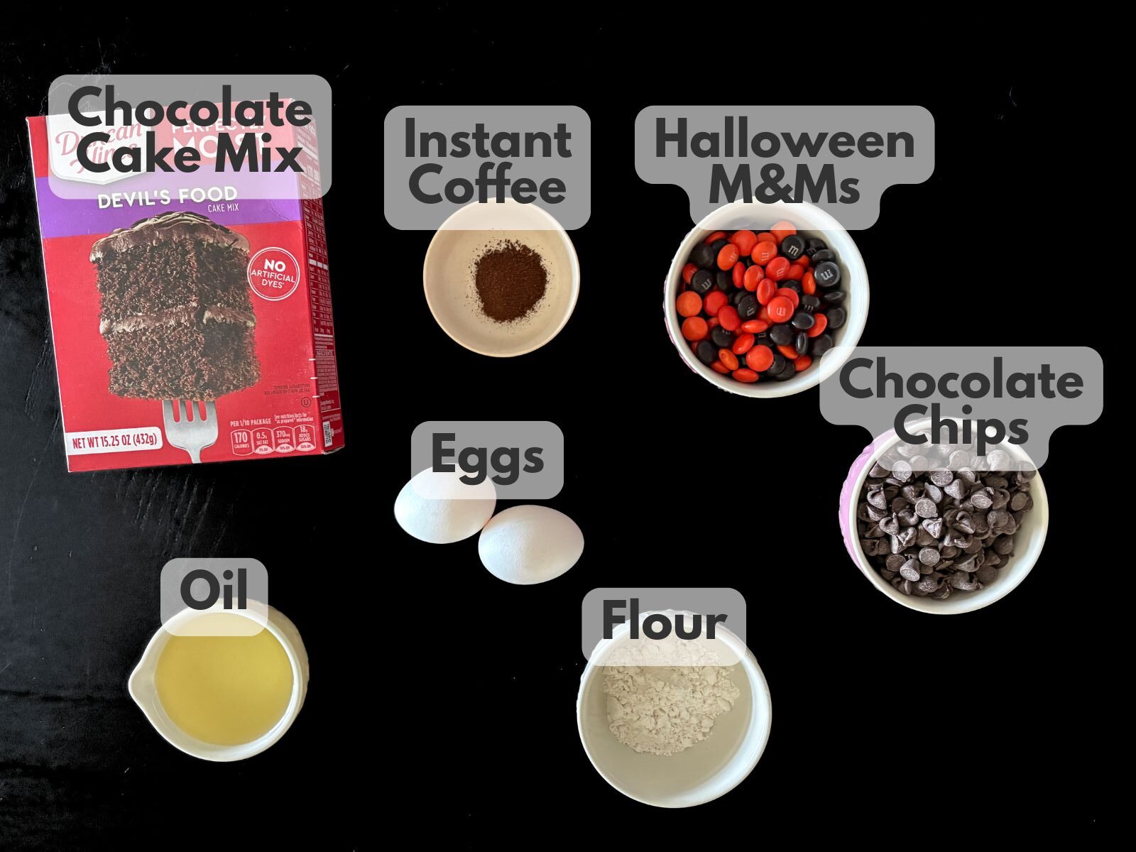 Halloween cake mix cookies ingredients
