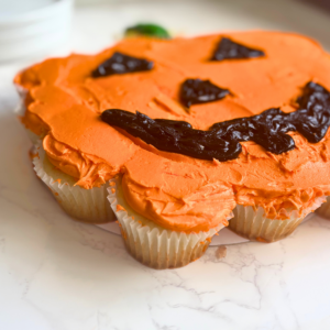 jack-o-lantern cupcake cake
