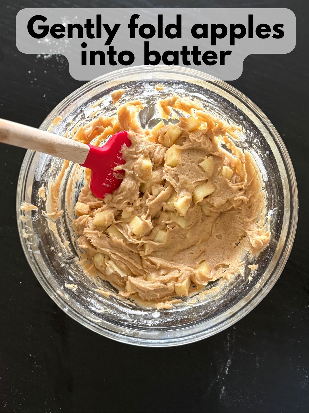 apples folded into blondie batter