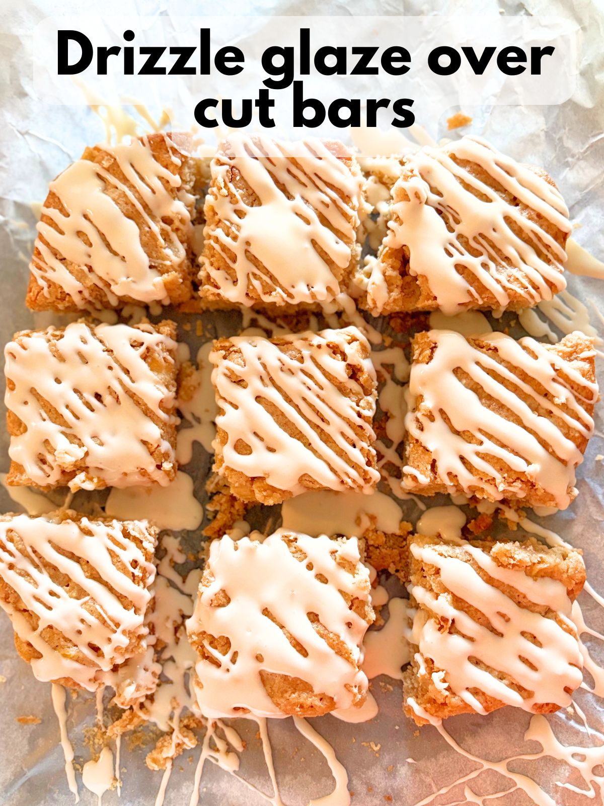 maple apple blondies drizzled with maple glaze