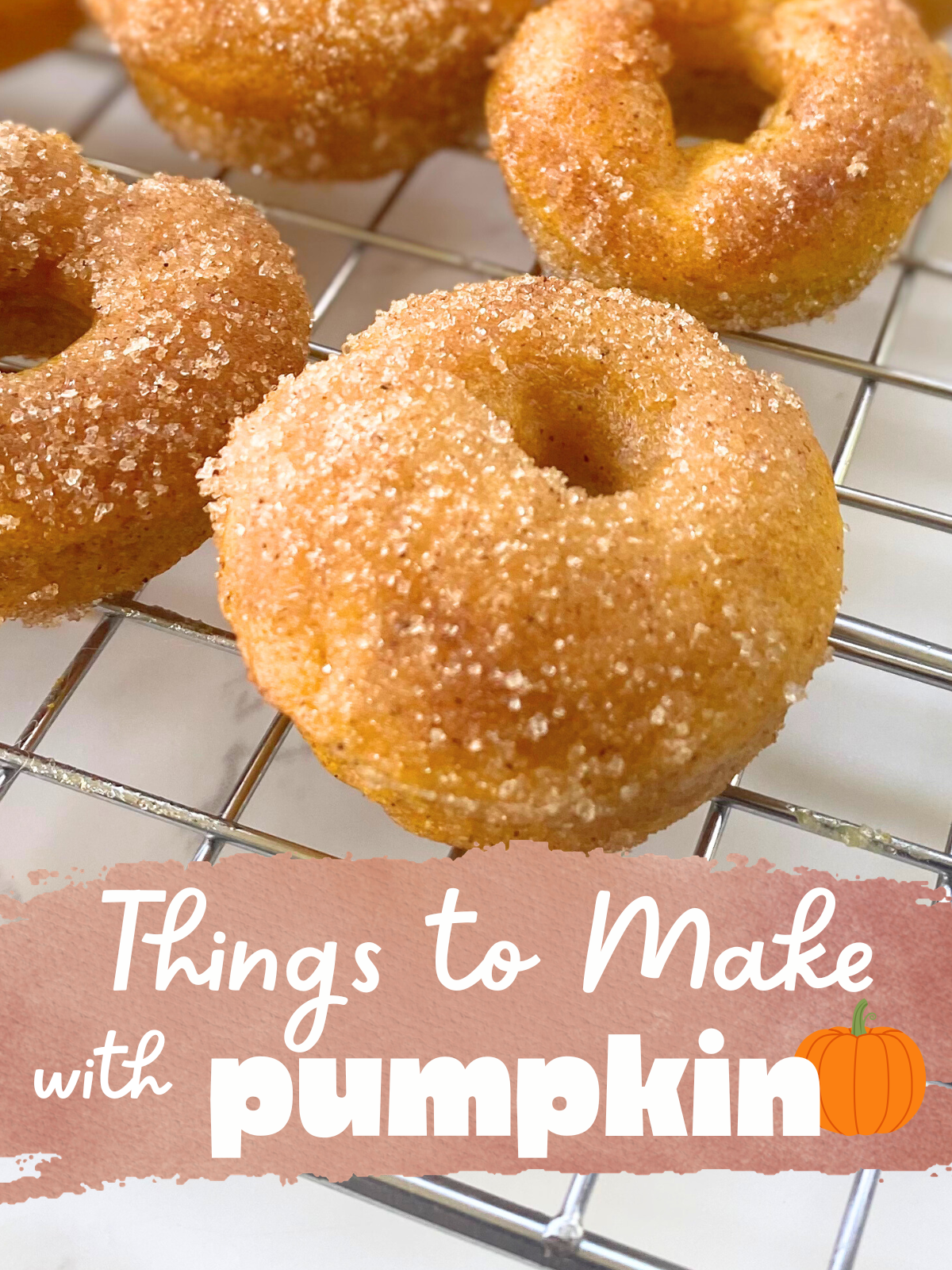 mini pumpkin cinnamon sugar donuts