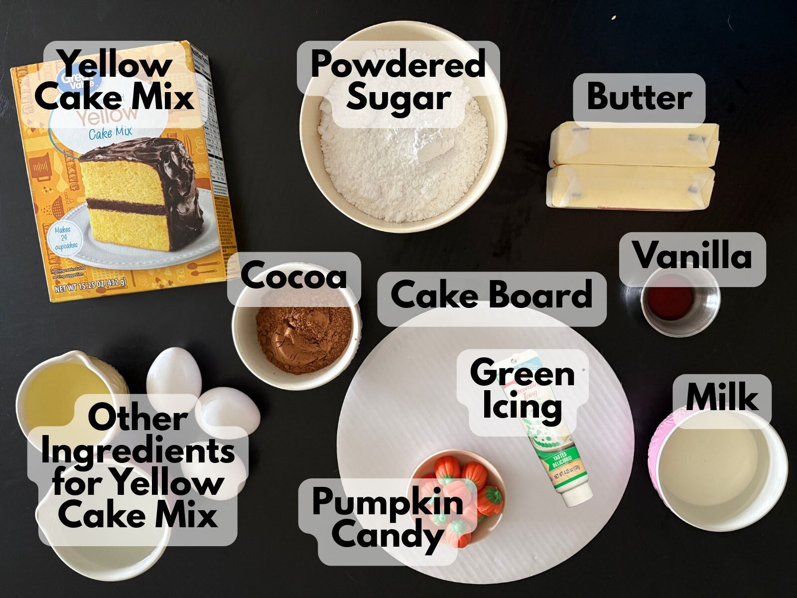 pumpkin patch cupcake cake ingredients