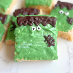 Frankenstein rice krispie treats