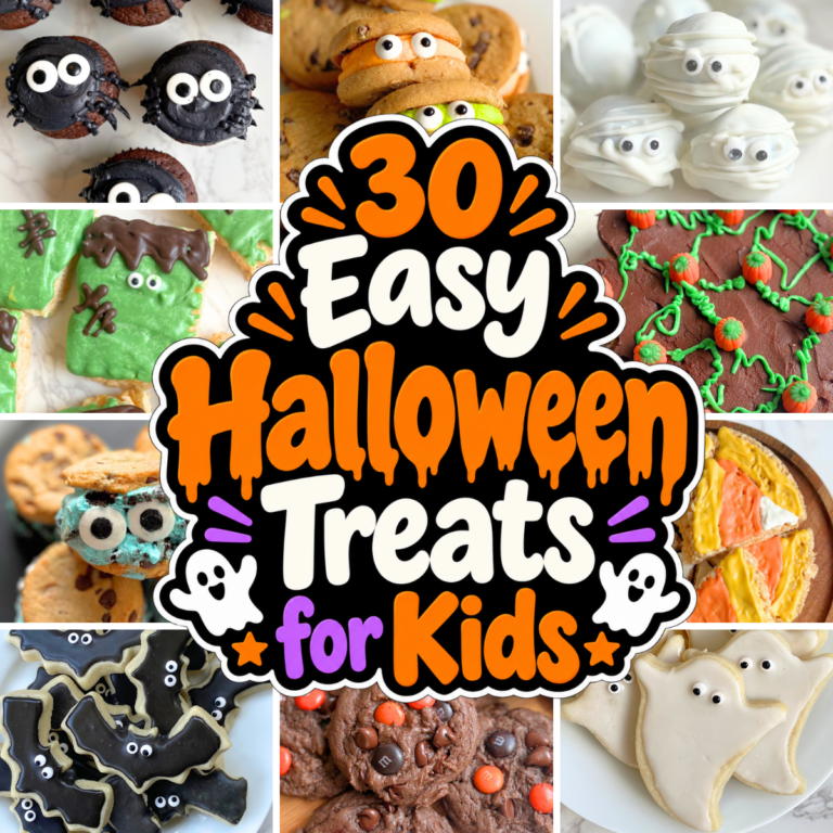 Discover 30 easy Halloween treats to make, including monster cookies, mummy cupcakes, and other fun Halloween party treats for kids.