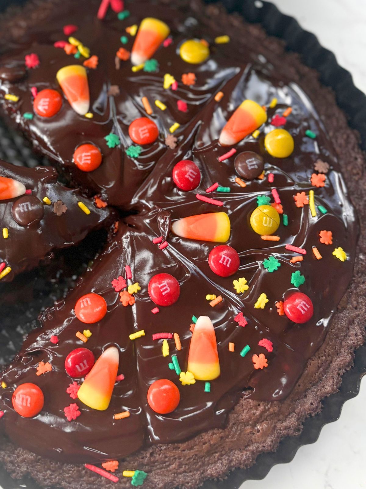 thanksgiving brownie pizza
