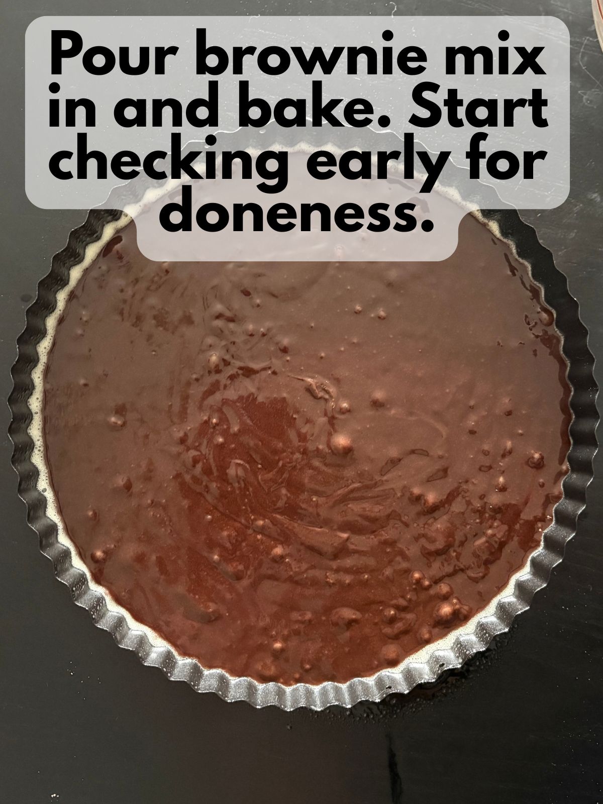 brownie batter in a pan