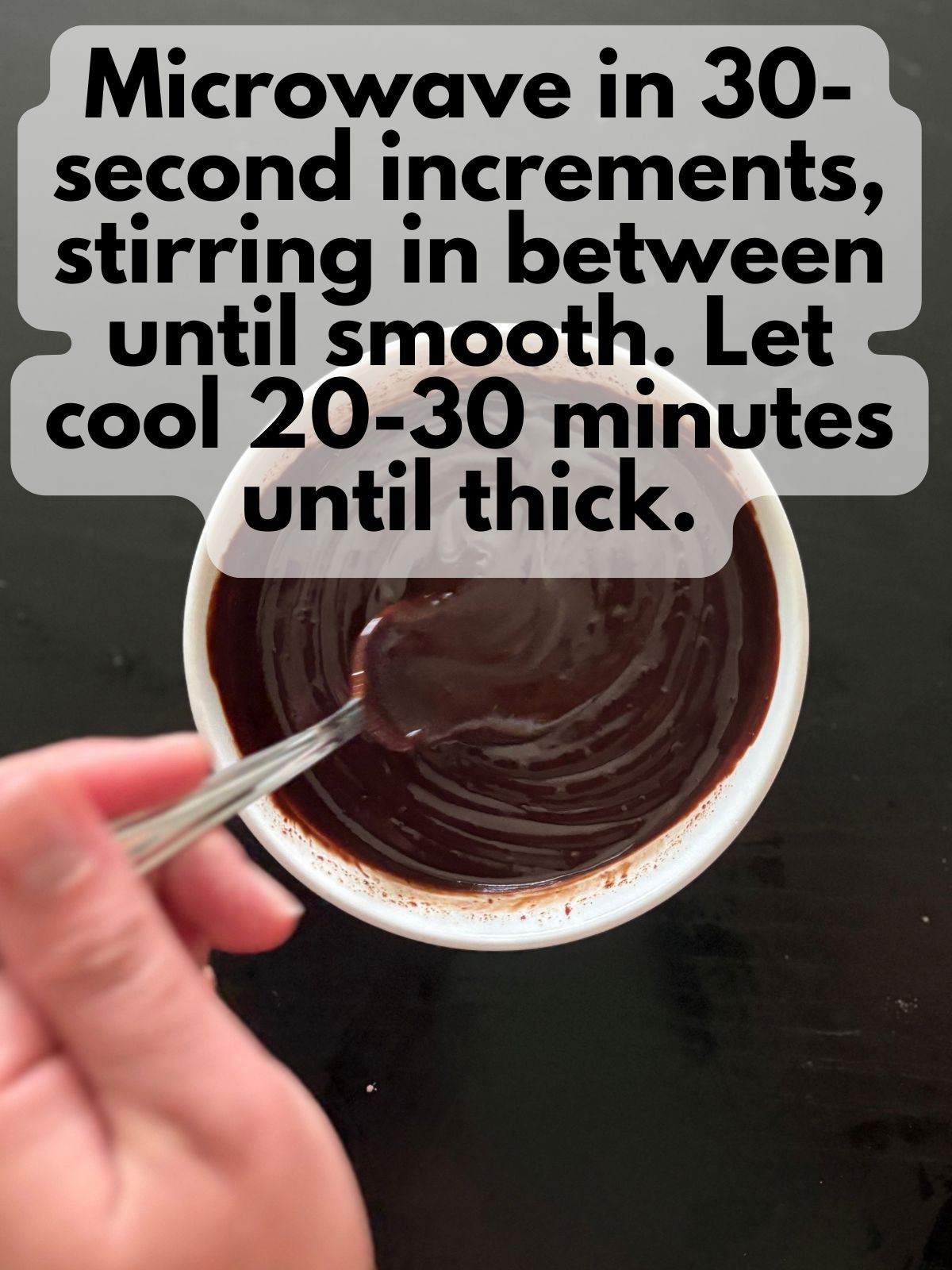 chocolate ganache in a bowl