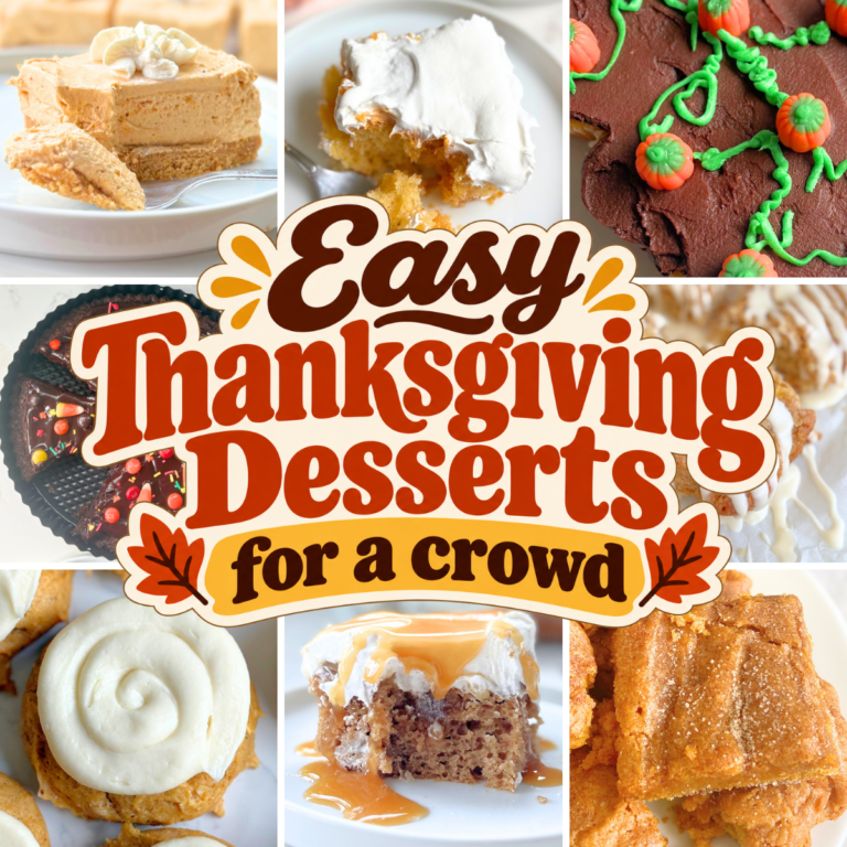 Find 30 easy Thanksgiving desserts for a crowd, including festive cakes, bars, cookies, cheesecakes, and no-bake treats everyone will love.