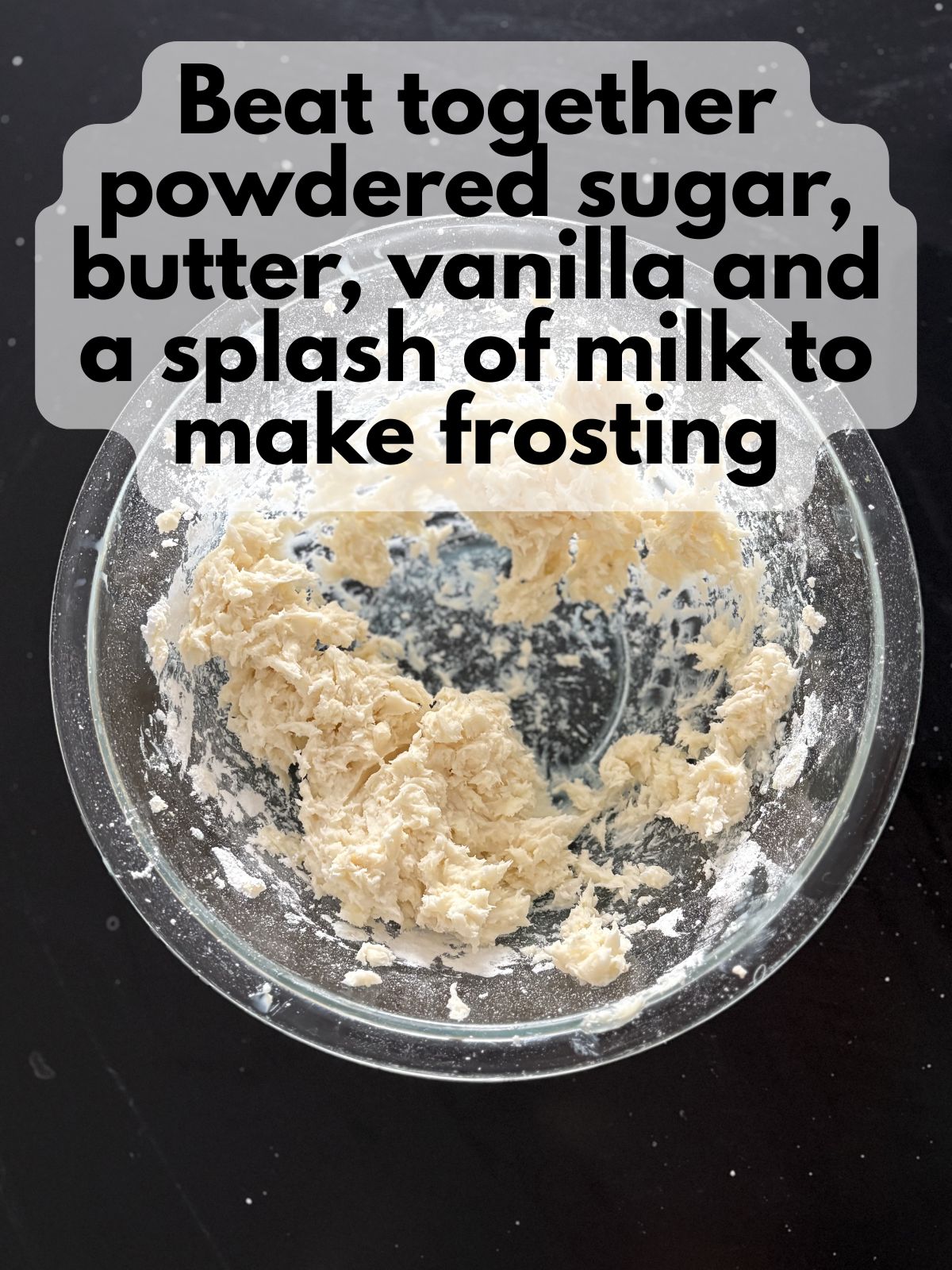 vanilla buttercream in a mixing bowl