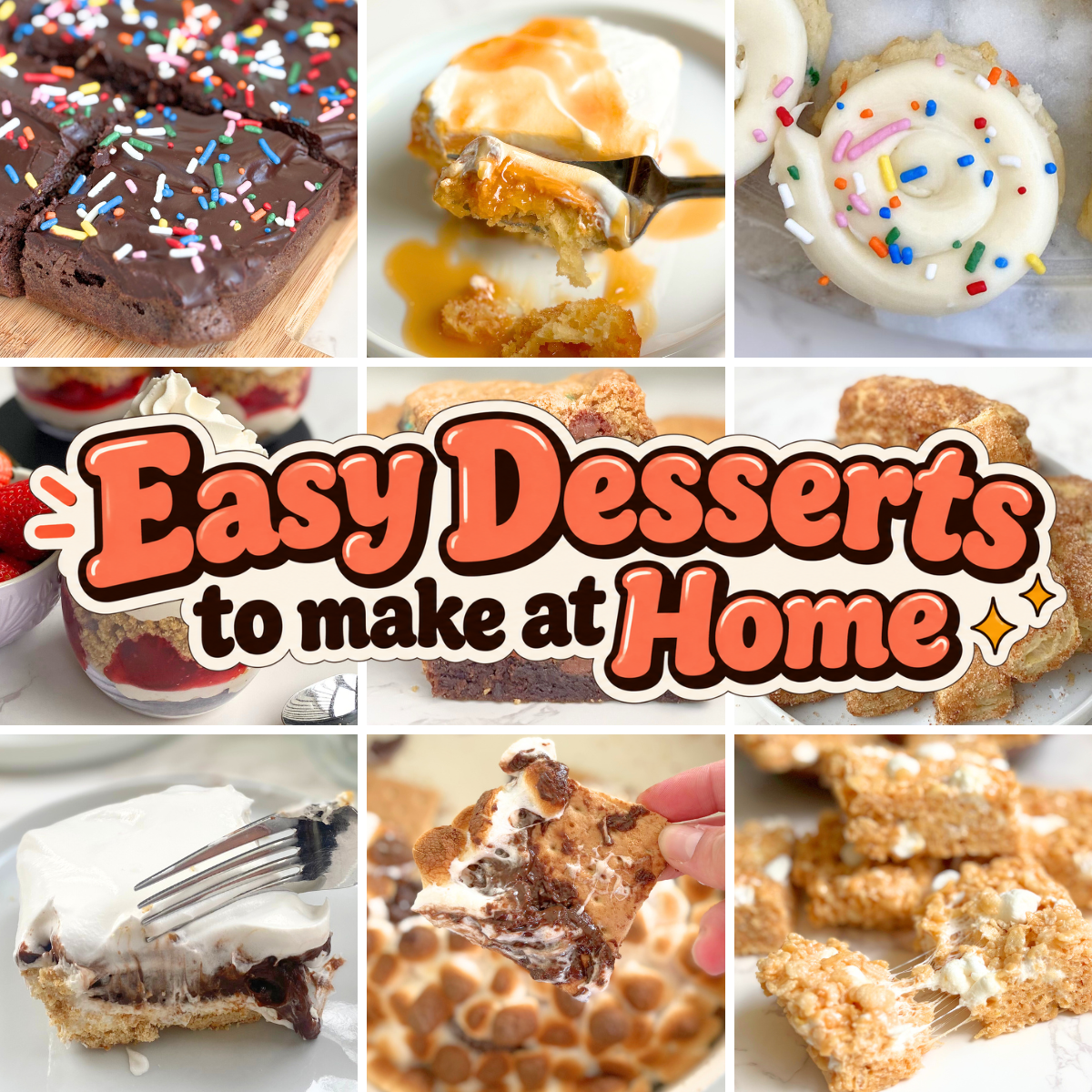 Discover 30 easy desserts to make at home, from brownies and cake mix cookies to no-bake treats, fruit desserts, and simple homemade favorites.