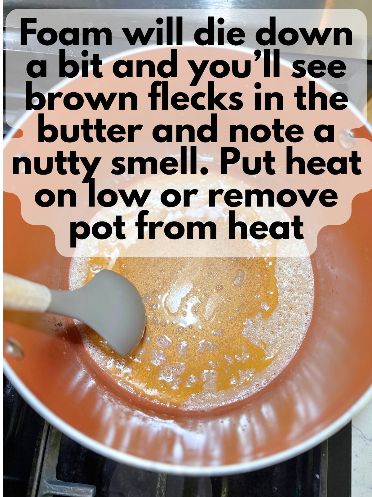 browned butter in a pan