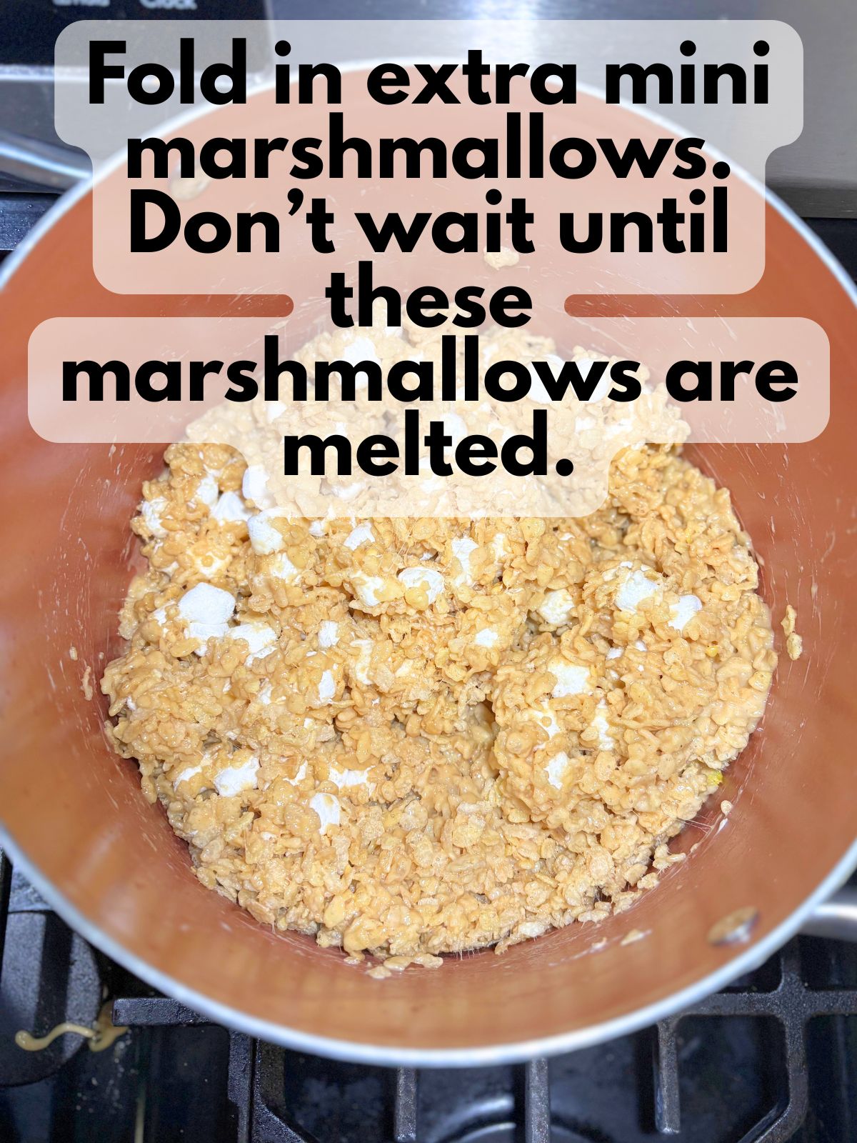 extra mini marshmallows folded into fluffernutter rice krispie treats
