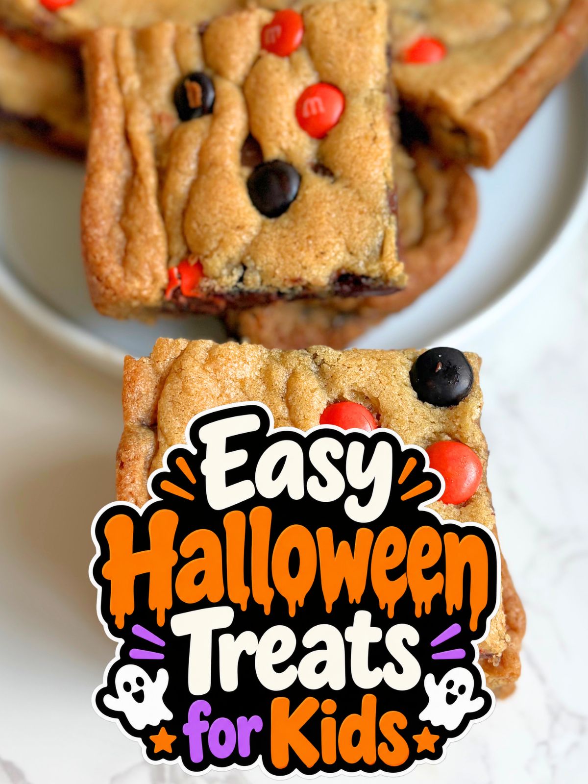 halloween M&M cookie bars
