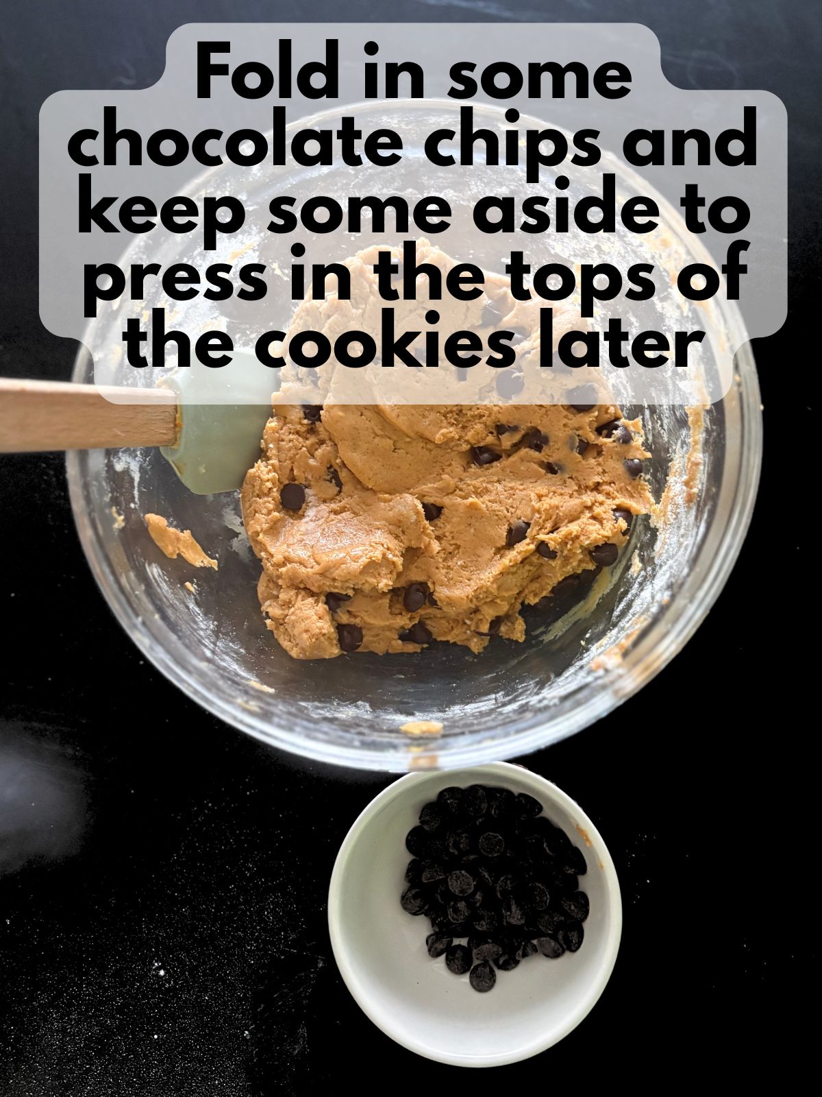 chocolate chips folded into pumpkin cake mix cookie dough
