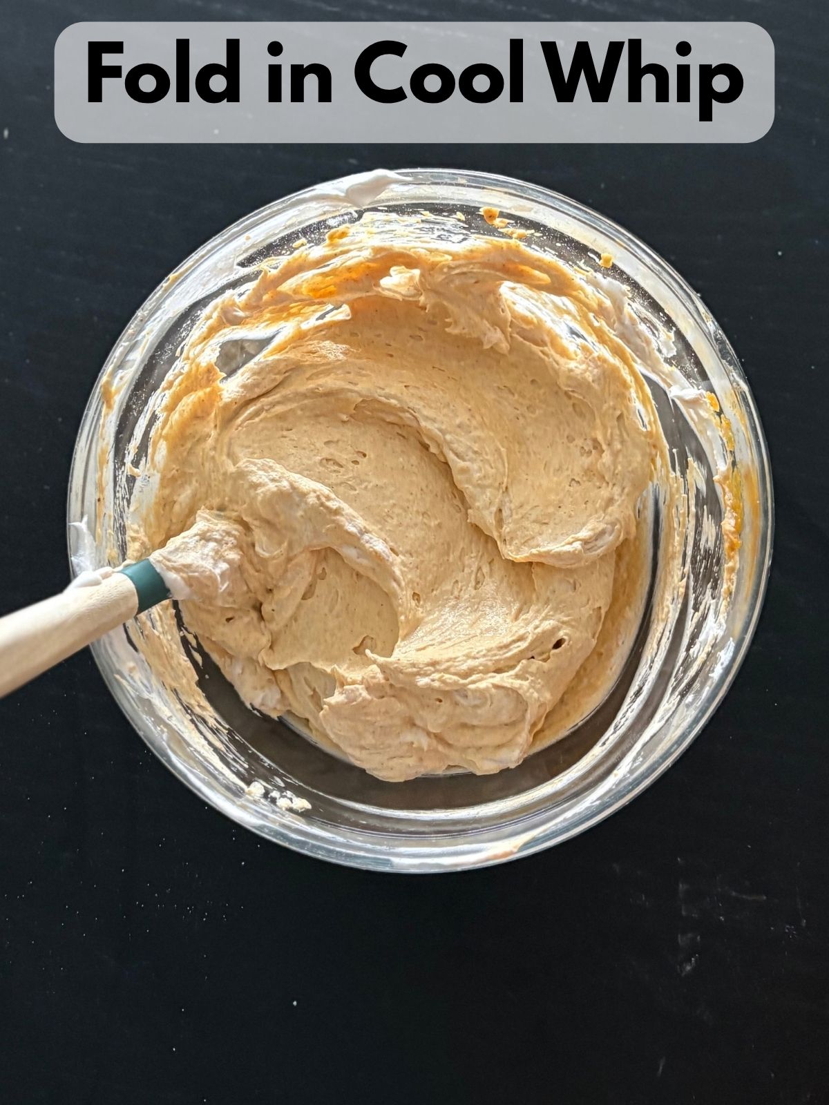 Cool whip folded into pumpkin mixture