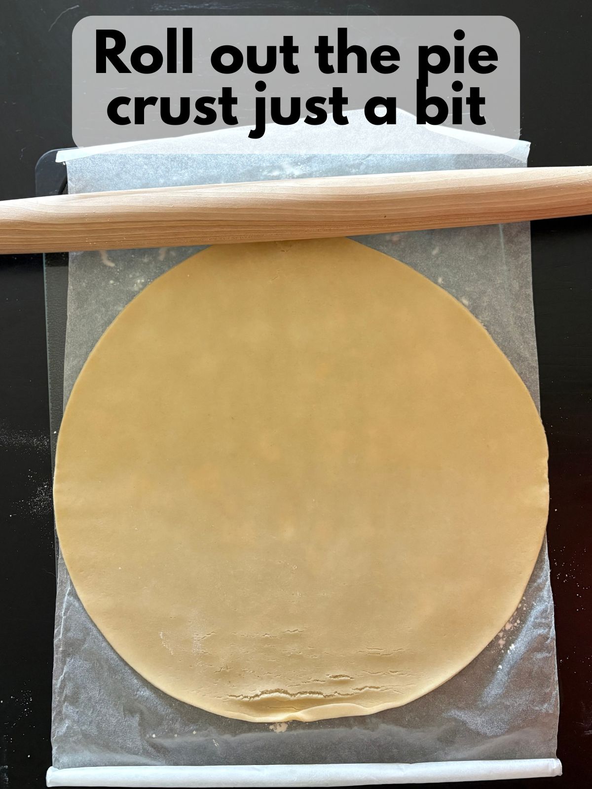 pie crust rolled out on a flat surface