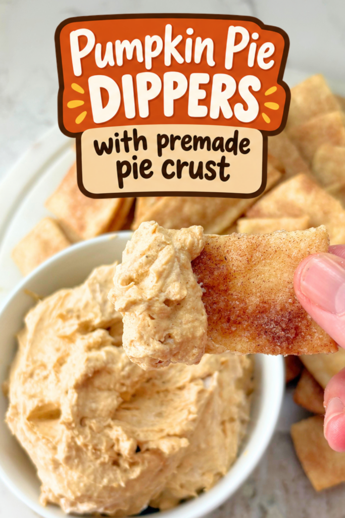 These Pumpkin Pie Dippers are the easy Thanksgiving dessert you will make on repeat; cinnamon sugar pie crust strips with a creamy pumpkin pie dip that is perfect for parties, potlucks, and kid friendly Thanksgiving treats.