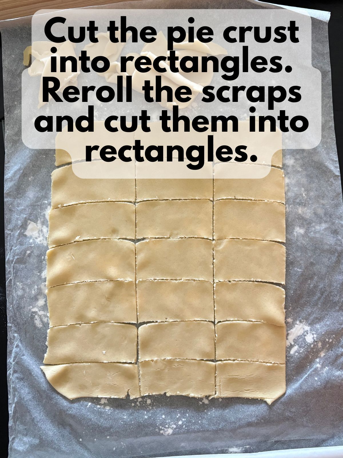 pie crust cut into rectangles