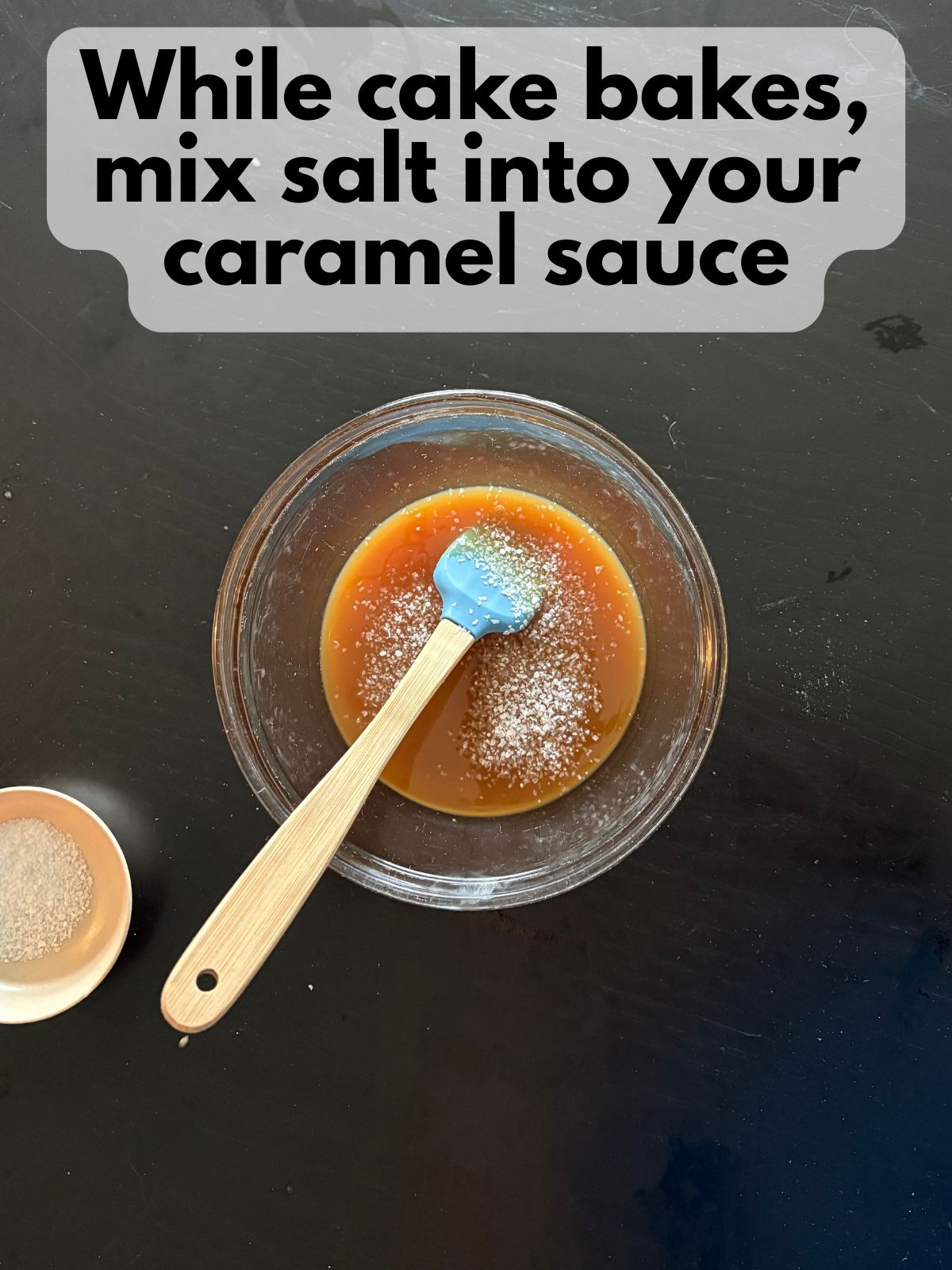 salted added to caramel sauce