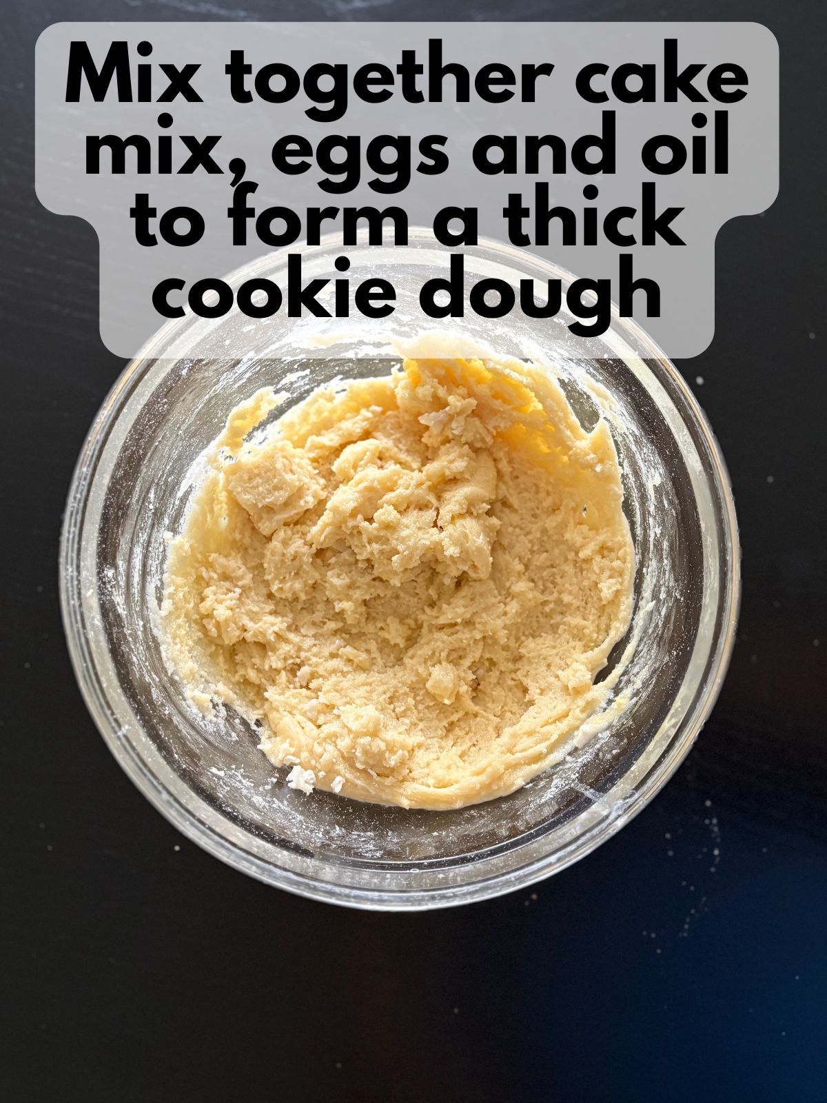 yellow cake mix cookie dough in a mixing bowl