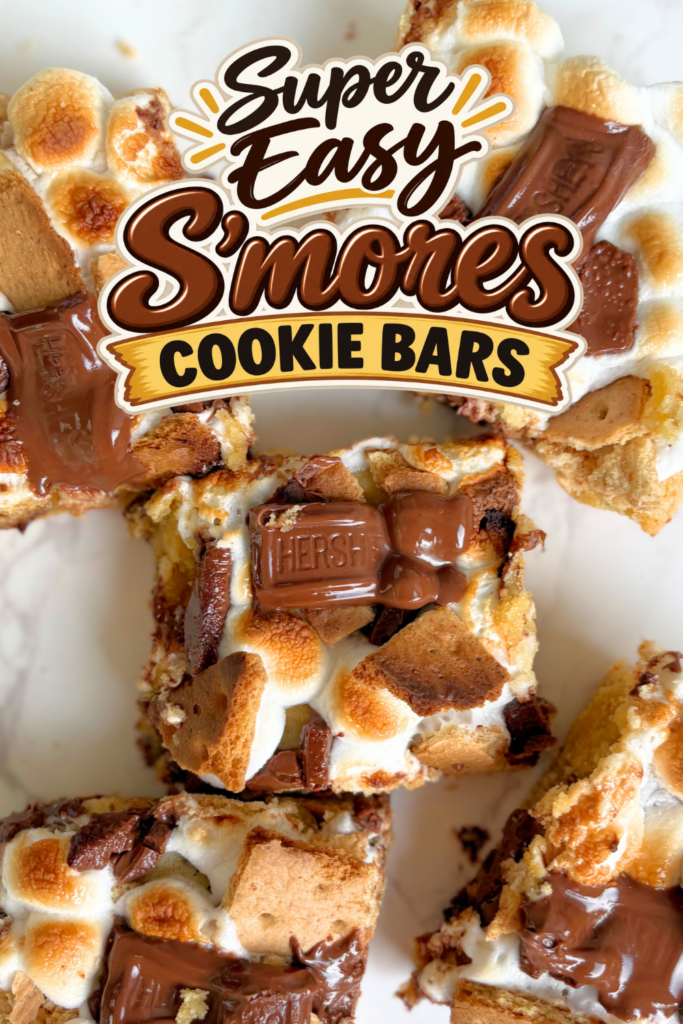 These easy S'mores Cake Mix Cookie Bars start with a yellow cake mix and are topped with gooey marshmallows, graham crackers, and Hershey’s chocolate for the ultimate low effort, high reward dessert bars. Perfect for busy weeknights, potlucks, and last minute cravings.