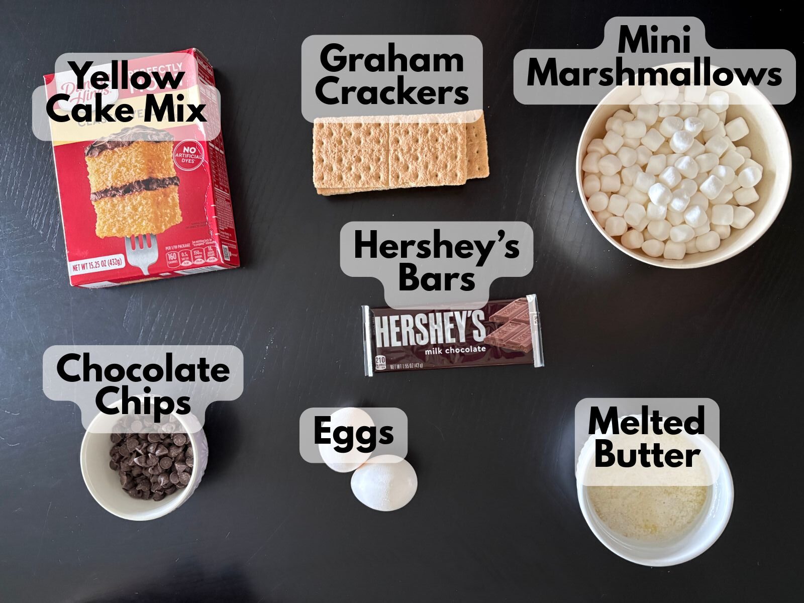 s'mores cake mix cookie bars ingredients