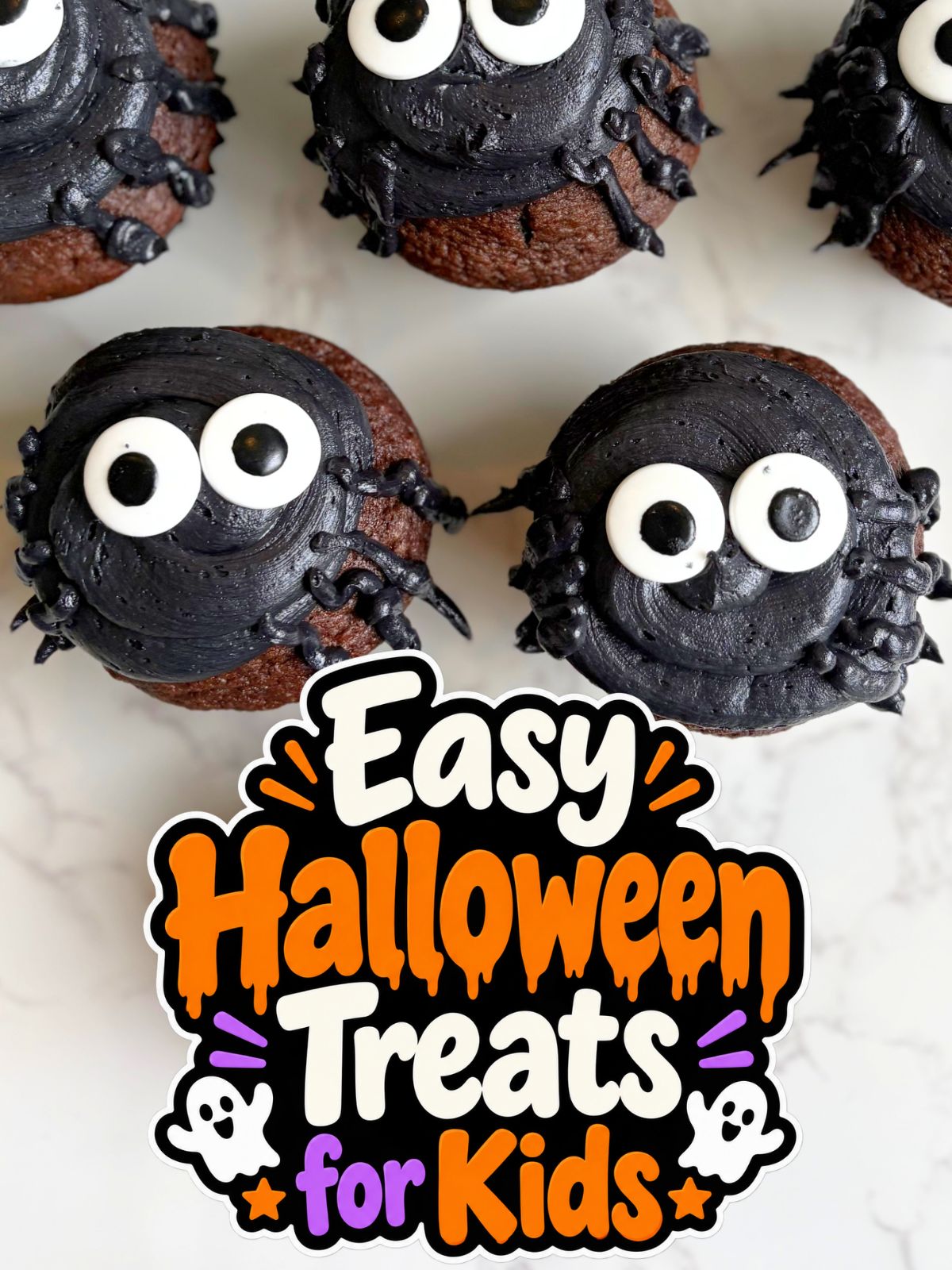 box mix spider cupcakes