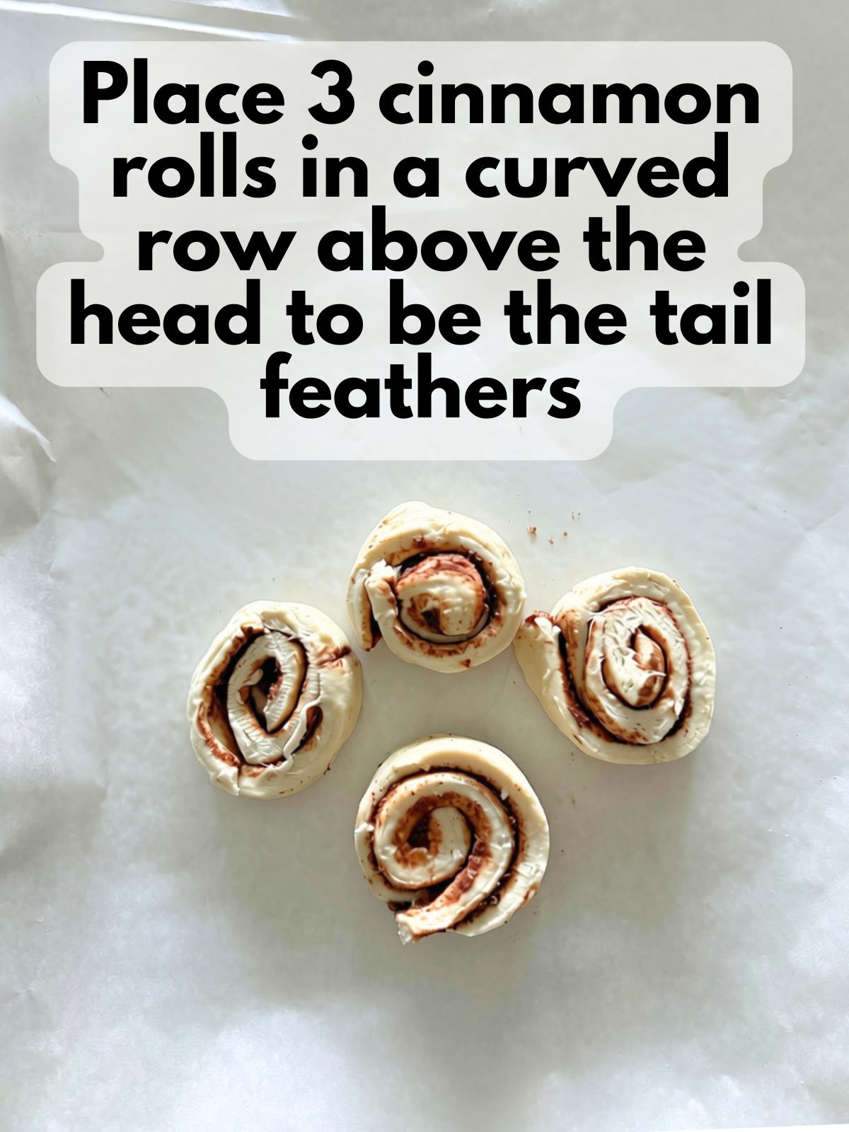 more cinnamon rolls to represent turkey feathers