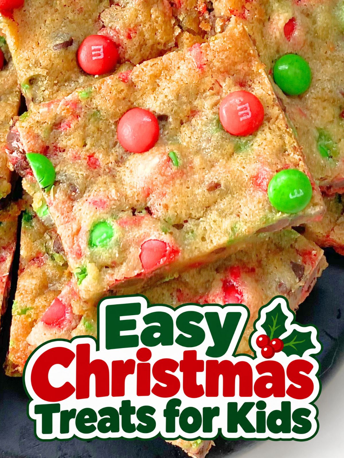 Christmas M&M cookie bars