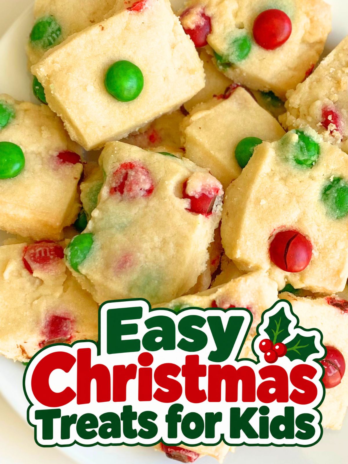 Christmas M&M shortbread bites