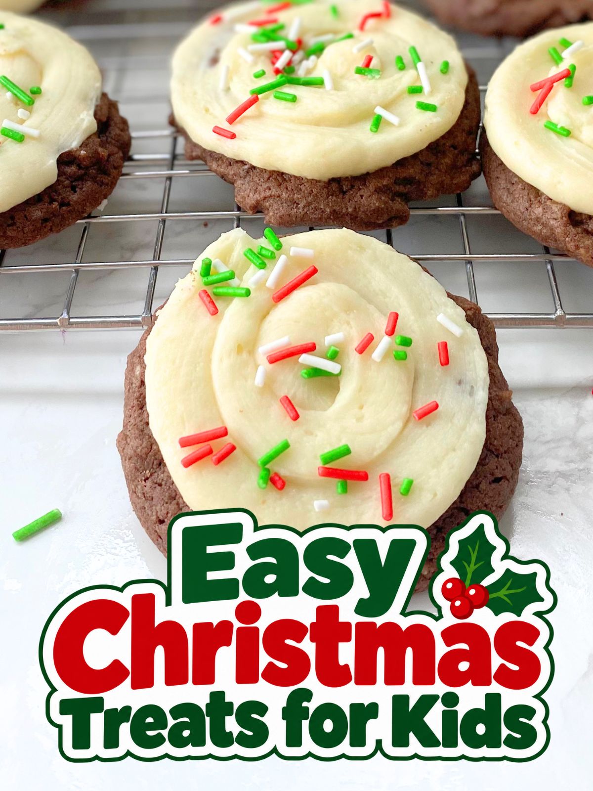 frosted Christmas cake mix cookies