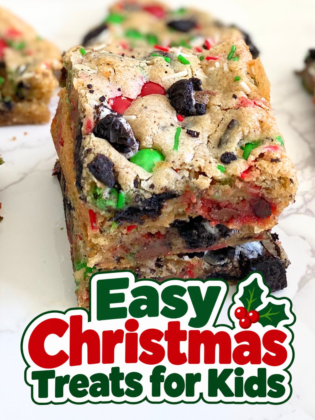 Christmas oreo blondies