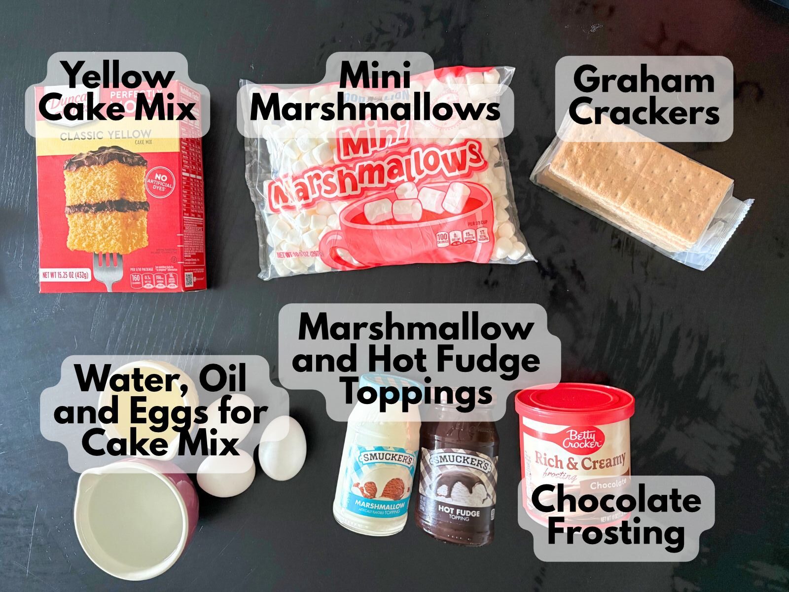 s'mores poke cake ingredients