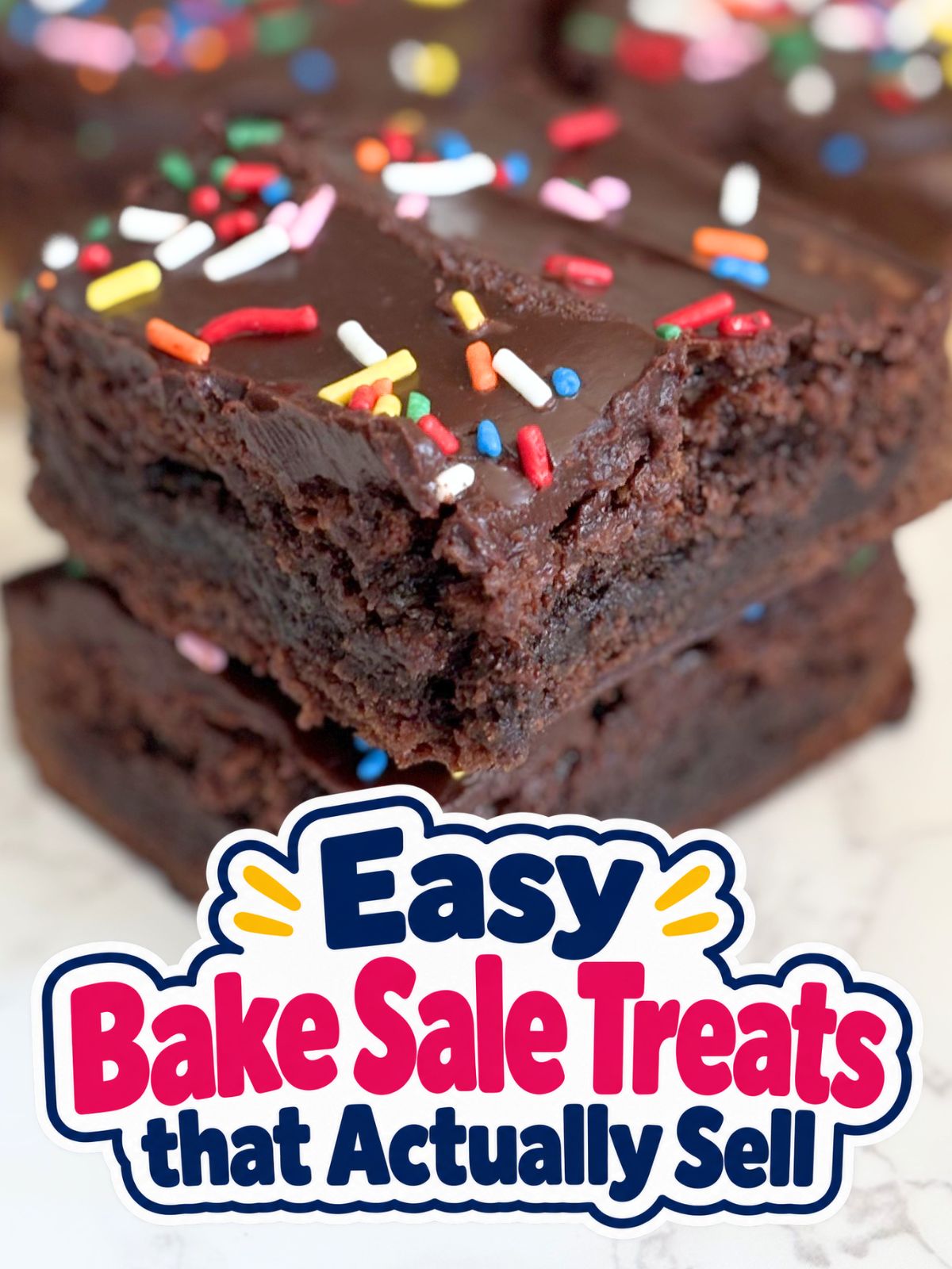 brownies with ganache and sprinkles