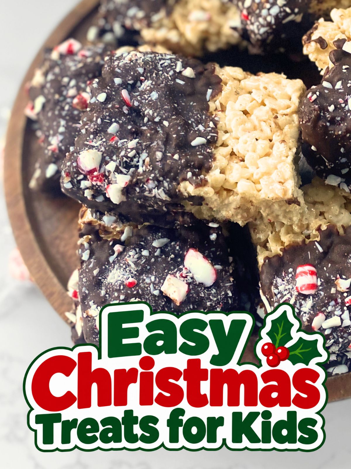 chocolate peppermint rice krispie treats