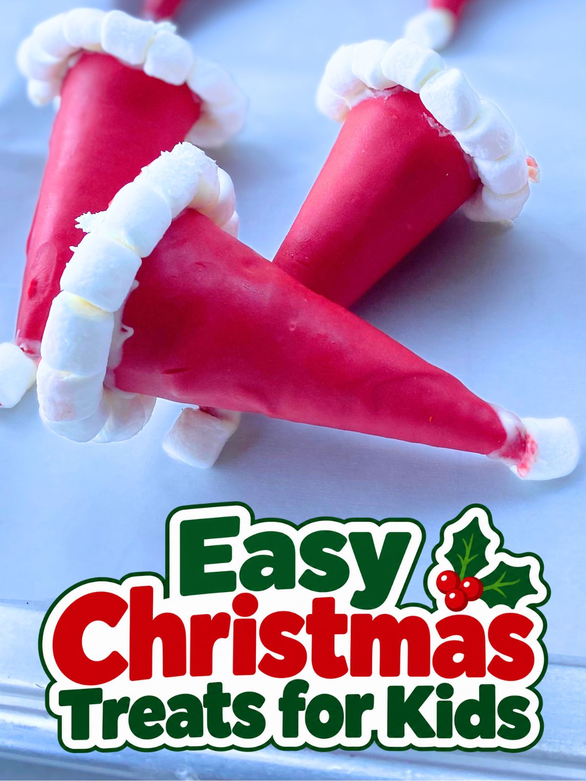 santa hat cheesecake cones