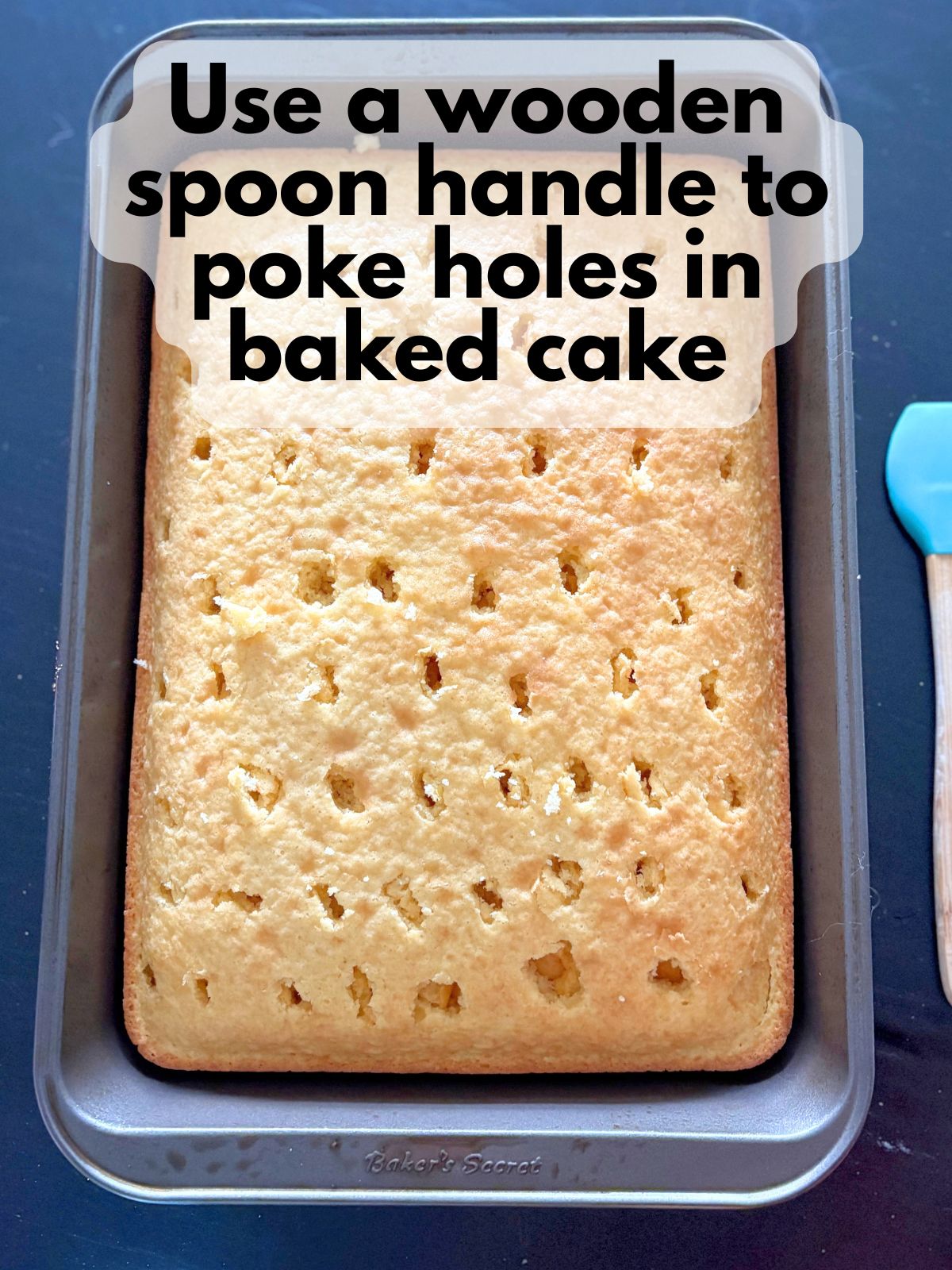 yello cake poked full of holes