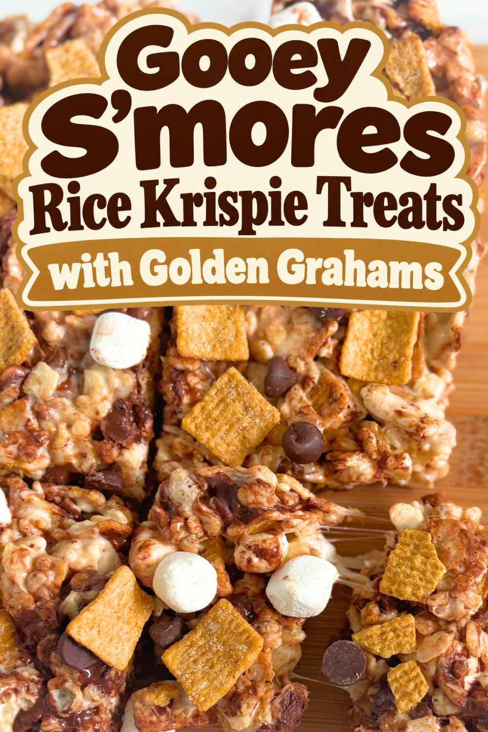 Make easy S'mores Rice Krispie Treats in 15 minutes with browned butter, mini marshmallows, Rice Krispies, Golden Grahams, and milk chocolate. No bake, one pot bars that taste like classic campfire smores and are perfect for busy weeknights, parties, and potlucks.